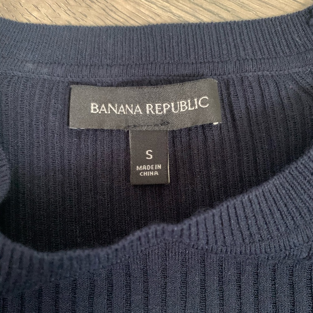 NWOT Banana Republic Ribbed Navy Blue Sweater - Picture 3 of 5